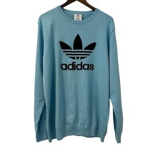 Adidas Men's Light Blue Have A Good Time Crewneck Sweater